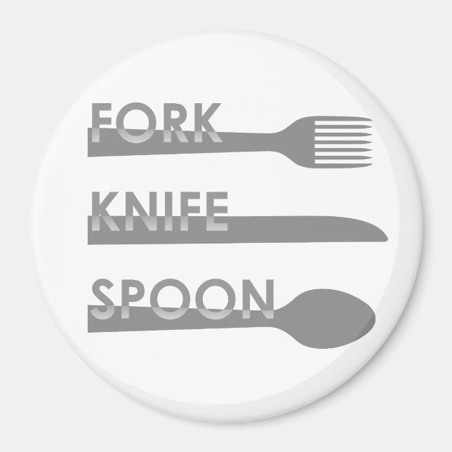 Gaffel Kniv Sked Magnet (Framsidan)