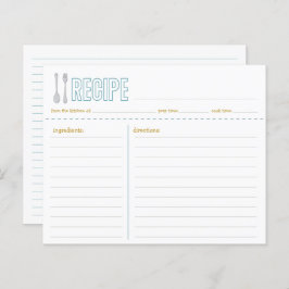 Gaffel och sked Blå Gul Receptkort