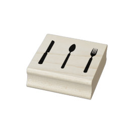 Gaffel, Spoon och Knivar Rubber Frimärke Stämpel