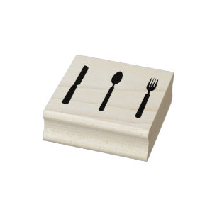 Gaffel, Spoon och Knivar Rubber Frimärke Stämpel