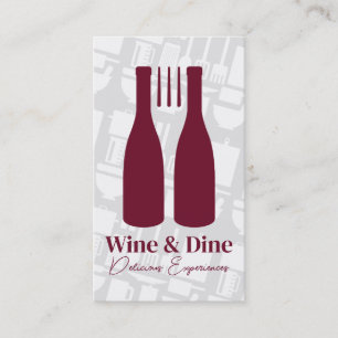 Gaffel Vinflaskor Logo Restaurang Kök Visitkort
