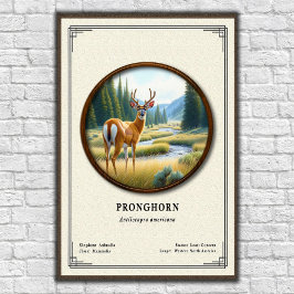 Gaffelantilop (amerikansk antilop) Zoologisk Serie Poster