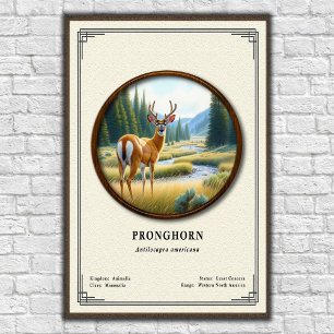 Gaffelantilop (amerikansk antilop) Zoologisk Serie Poster
