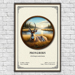 Gaffelantilop (amerikansk antilop) zoologisk serie poster