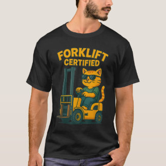 Gaffeltruck certifierad katt för lagerarbetare kat t shirt