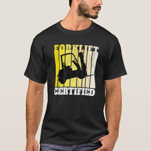 Gaffeltruck-certifierad lager gaffeltruck-operatör t shirt (Framsida)