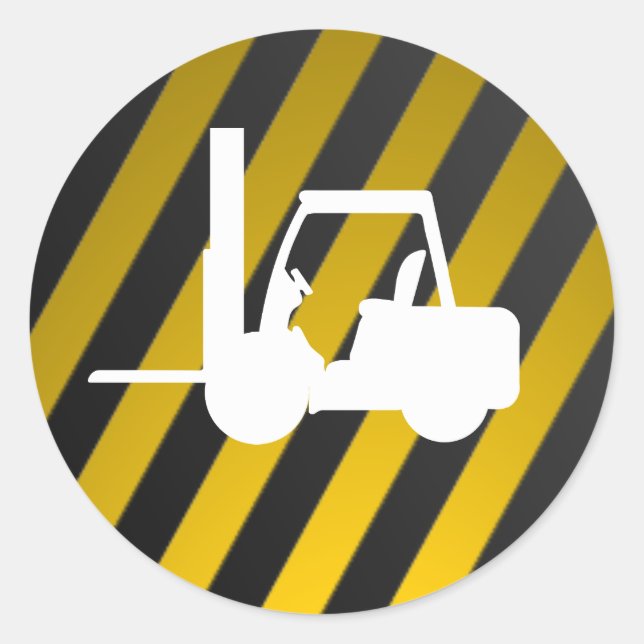 gaffeltrucka runt klistermärke (Framsida)