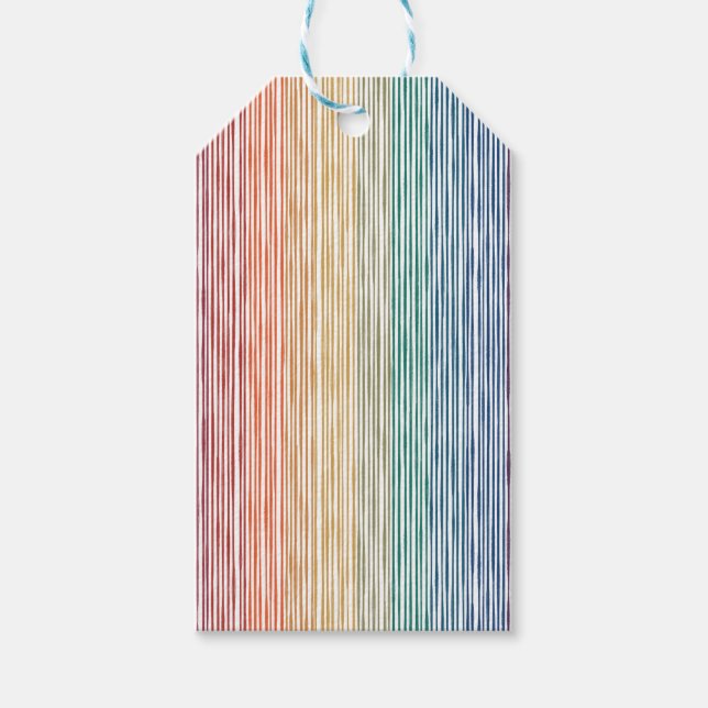 Gafflade höljen med vattenfärg Regbow Rand Presentetikett (Framsidan)