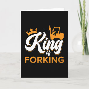 Gaffliftoperatör Kung av Forking Driver Worker Kort