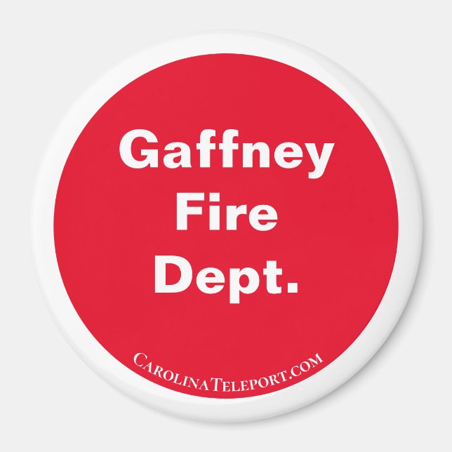 Gaffney Fire Dept. Red/White Magnet (Framsidan)