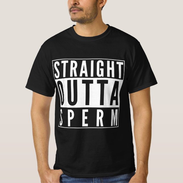 Gag Gift Surgery Rak Outta Sperm Get well Roligt T Shirt (Framsida)