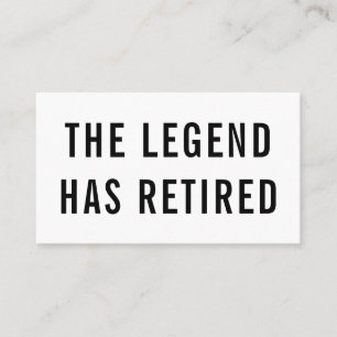 Gag Humor Lung Pension Legend har upphört Visitkort