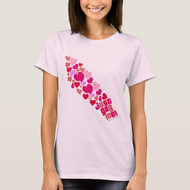 Gag Me Valentiness Hearts Red Rosa Tecknad T-Shirt (Framsida)
