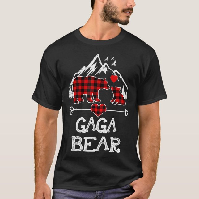 Gaga Bear jul jul Pajama Red Play Buffalo Famil T Shirt (Framsida)