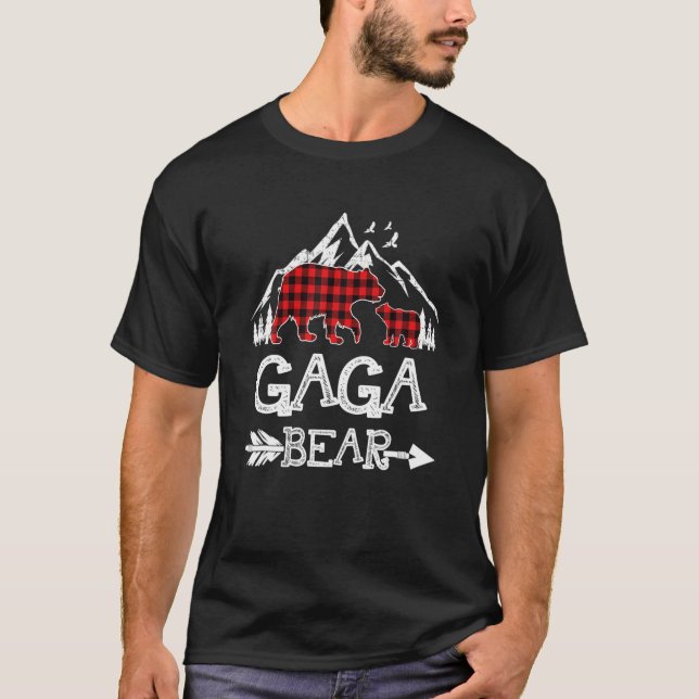 Gaga Bear jul jul Pajama Red Play Buffalo Famil T Shirt (Framsida)