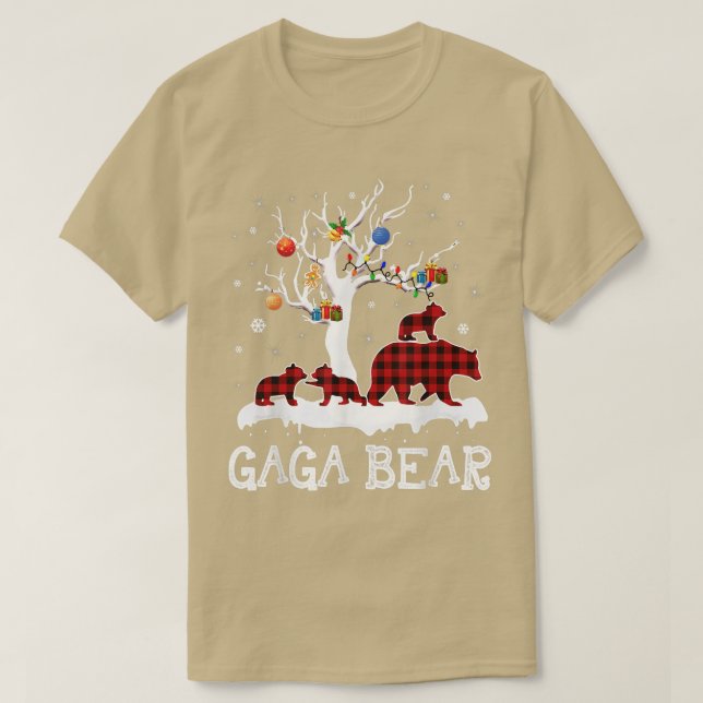 Gaga Bear jul jul Pajama Red Play Buffalo Famil T Shirt (Design framsida)