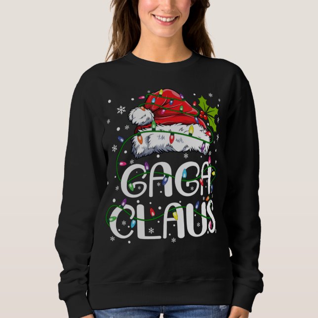 Gaga Claus jul Ljus Pajama Family Matching T Shirt (Framsida)