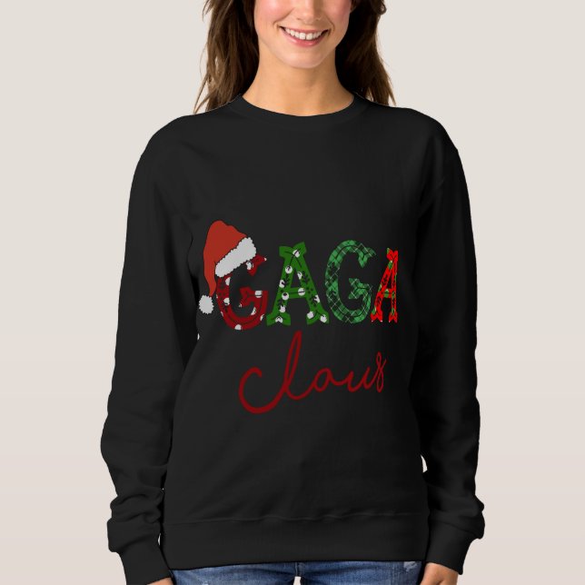 Gaga Claus jul Santa Hat - Grandma gift julafton T Shirt (Framsida)
