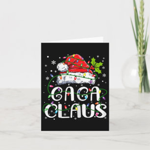 Gaga Claus jul Santa Hat Matching Family Xma Kort
