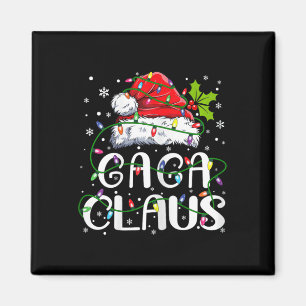 Gaga Claus jul Santa Hat Matching Family Xma Magnet