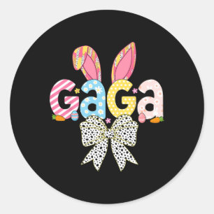 Gaga Påskharen Coquette Bow Kvinnor Flickor Glad P Runt Klistermärke