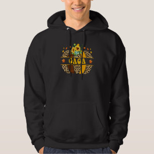 Gaga Pumpa Leopard Solros Höst Tacksgiving Hoodie