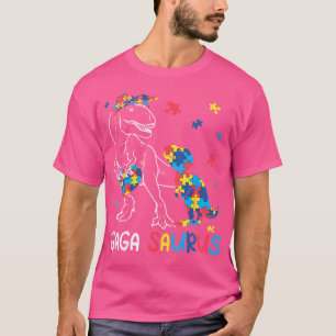 Gaga Saurus Autism Awareness Autistic Dinosaur Fam T Shirt