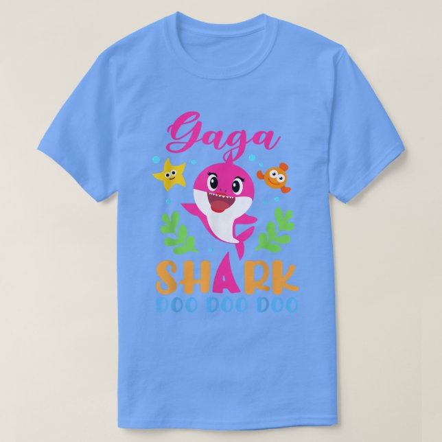 Gaga Shark Gaga Shark Älskare Familj Mors dag T Shirt (Design framsida)