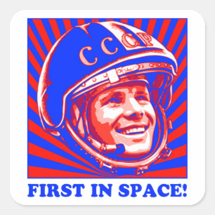 Gagarin Ю р и й а Г а г budperiodiseringsperiod Fyrkantigt Klistermärke
