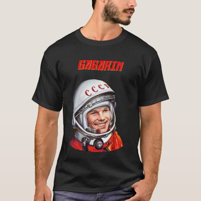 Gagarin - Sovetwave, Gagarin space art art T Shirt (Framsida)