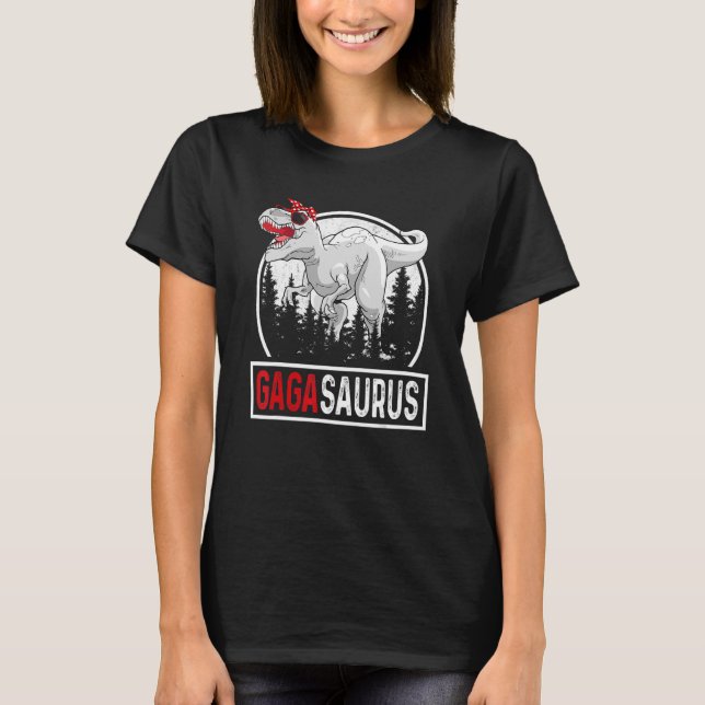 Gagasaurus Gaga Saurus Rex Födelsedagsfest T Shirt (Framsida)