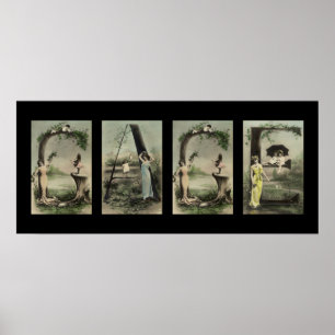 GAGE Alphabet Brev Namn Art Poster