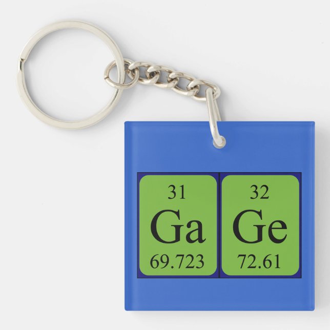 Gage Periodisk nyckelring bord namn (Framsidan)