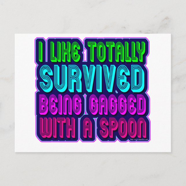 Gagged med en skedöverlevande! vykort (Framsida)