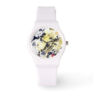 Gaggig vit plaskat armbandsur