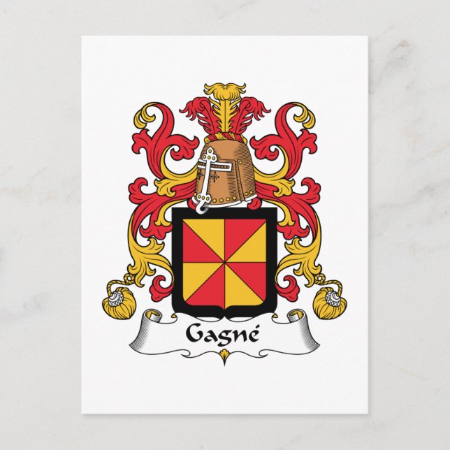 Gagne Family Crest Vykort (Framsida)