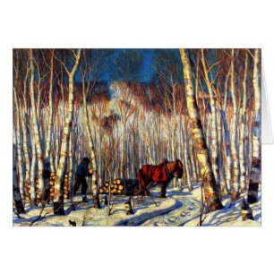 Gagnon - mars i Birch Skogen Hälsningskort