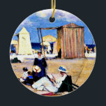 Gagnon - The Beach at Dinard, bra art Julgransprydnad Keramik<br><div class="desc">The Beach at Dinard,  populär målning av den kanadensiska konstnären Clarence Gagnon,  1909</div>