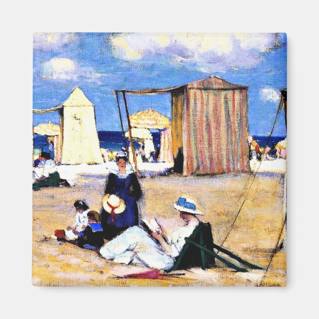 Gagnon - The Beach at Dinard, bra art Magnet (Framsidan)