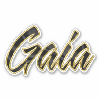 Gaia black gold Lettering Aufkleber Sticker Klistermärken