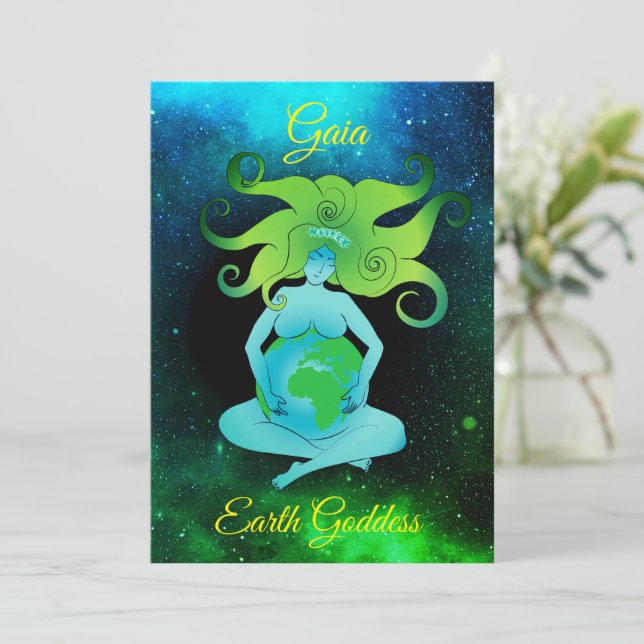 Gaia Earth Goddes Greeting Card Inbjudningar (Stående Fram)