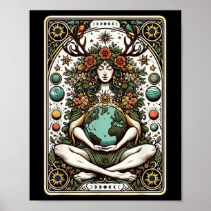 Gaia Grekiska guddess Pagan Mor Earth Natature Tar Poster