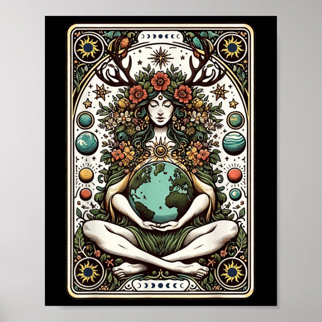 Gaia Grekiska guddess Pagan Mor Earth Natature Tar Poster (Framsidan)
