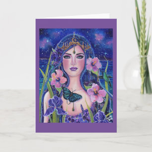 Gaia guddess med hummingbird av Renee Lavoie Kort