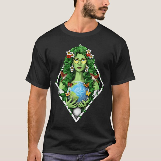Gaia Moder Jord Gudinna T Shirt (Framsida)