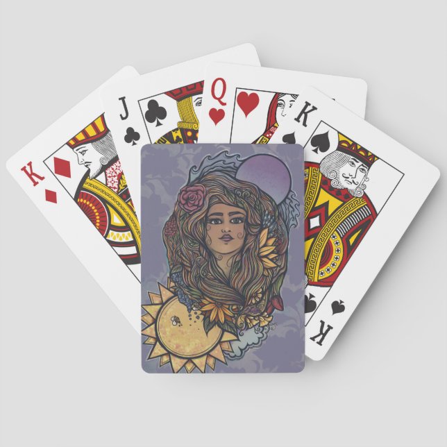 Gaia mor Earth Goddess Tarot världen över Casinokort (Baksidan)