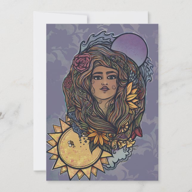 Gaia mor Earth Goddess Tarot världen över Inbjudningar (Framsida)