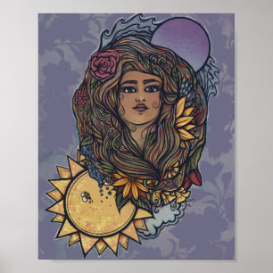 Gaia mor Earth Goddess Tarot världen över Poster