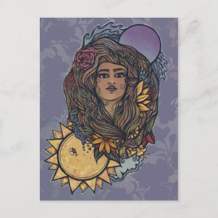 Gaia mor Earth Goddess Tarot världen över Vykort