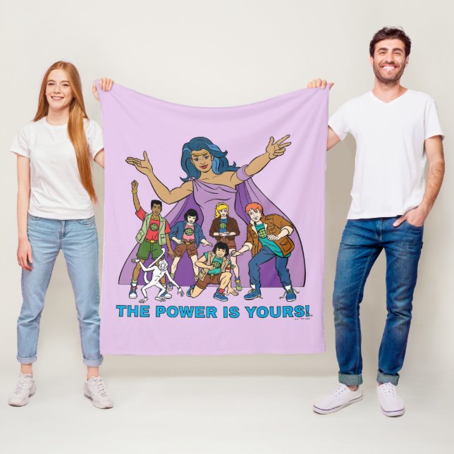 Gaia och Planeteers Graphic Fleecefilt (På plats)